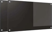 vidaXL Panou de bucătărie 2 pcs Negru 90 x 50 cm sticlă securizată
