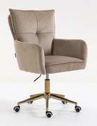 HR250K Scaun Catifea Latte Bază Aurie