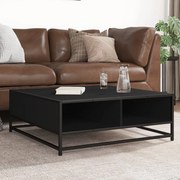 vidaXL Măsuță de cafea, negru, 80x80x30 cm, lemn prelucrat și metal