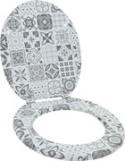 vidaXL Capac de toaletă cu închidere lentă Gri 44 x 38 cm Placă MDF