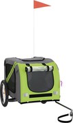 vidaXL Remorcă bicicletă animale companie verde/gri textil oxford/fier