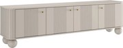Dulap TV Vesper 4D 187 cm - cașmir / mânere aurii / picioare rotunde
