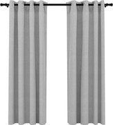 vidaXL Draperii opace, aspect in, cu ocheți, 2 buc., gri, 140x175 cm