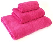 Set 3 prosoape de baie 70x130 cm, 50x90 cm, 30x50 cm, bumbac, fucsia