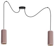 Lustr AVALO 2xE27/60W/230V, cablu, roz/maro, model păianjen