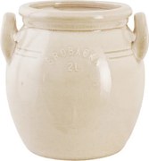 Ghiveci din ceramică glazurată manual 2L alb înalt, „Brobacka"