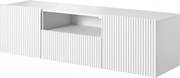 Comodă TV Nicole suspendată 150 cm cu nișă - alb / alb mat
