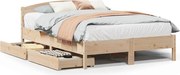 vidaXL Cadru de pat fără saltea, 135x190 cm, lemn masiv de pin