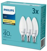 Set 3x bec LED Philips E14/5,5W/230V 2700K