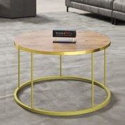 Masuta de cafea Vicenta Homs, nuc si auriu, seria 440, 70 cm