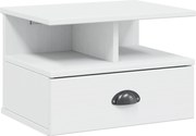 vidaXL Dulap de noapte Hill Alb 40 x 31 x 27 cm Lemn de pin masiv