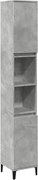 vidaXL Dulap de baie, gri beton, 30x30x190 cm, lemn prelucrat