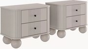 Set noptiere Vesper 56 cm - cașmir / mânere negre / picioare sferice