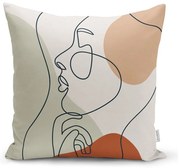 Față de pernă Minimalist Cushion Covers Pastel Drawing Face, 45 x 45 cm