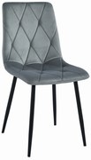 Scaun Bucatarie/Dining Fido Catifea Gri Inchis