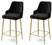 Set de scaune de bar Enox Black and Gold, 2 buc., 2 buc.