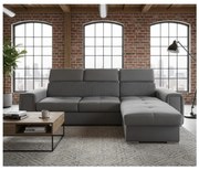 Colțar extensibil universal SALVADA, în L, cu spațiu de depozitare, gri închis