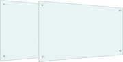 vidaXL Panou de bucătărie 2 pcs Alb 90 x 50 cm sticlă securizată