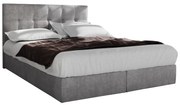 Pat matrimonial Boxspring 140 cm Porto (gri) ( cu saltea și sp. depozitare). 1047305