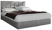 Pat matrimonial Boxspring 140 cm Porto (gri) ( cu saltea și sp. depozitare). 1047305