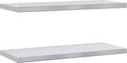 vidaXL Rafturi de perete, 2 buc., 75x30x3 cm, argintiu oțel inoxidabil