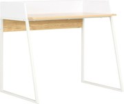 vidaXL Birou, alb și stejar, 90 x 60 x 88 cm