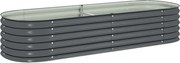 vidaXL Strat înălțat de grădină, gri, 240x80x44 cm, oțel galvanizat