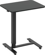 HOMCOM Birou reglabil pe înălțime incl. 4 roți C-Formă 65 cm x 48 cm x 70-110 cm Negru | Aosom Romania