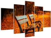 Tablou cu banca toamna (150x105 cm)