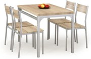 Set masa MDF + 4 scaune Malcolm stejar sonoma