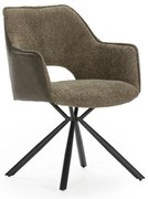 Set de scaune de sufragerie verde cu cotiere 2 buc. tapițat Mariel – Marckeric