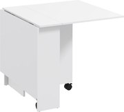 HOMCOM Masă Pliabilă și Extensibilă pentru 4-6 Persoane cu 2 Rafturi și 2 Roți, din Lemn și Metal, 140x80x74 cm, Alb | Aosom Romania