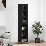 vidaXL Dulap înalt, negru, 34,5x34x180 cm, lemn prelucrat