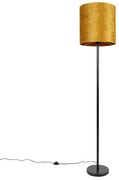Lampă de podea clasică cu abajur negru auriu 40 cm - Simplo