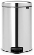 Cos de gunoi cu pedala Brabantia NewIcon 649040, 20 L, Inchidere lina, Baza antiderapanta, Inox