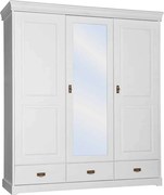 Dulap lemn masiv alb Florence, 193 × 62 × 218 cm