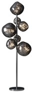 Lampa de podea moderna cu 7 globuri sticla fumurie LIQUID DIAMOND A-46024 VC