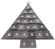 Calendar textil de Advent Gray tree, 68 x 68 cm