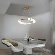 Lustra Led Cu Telecomanda, 3 Tipuri De Lumina, Inaltime Reglabila, 48W, Gold