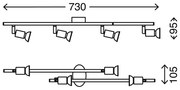 Spot LED SIMPLE 4xGU10/3W/230V Briloner 2767-042