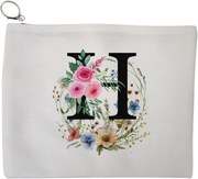 Portfard Cosmetice tip Plic, Cu litera H in Coronita Florala, 23x18 cm, Alb, BEKZ®