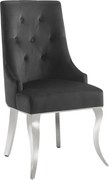 Set 2 scaune Modern Barock, argintiu/ catifea neagra