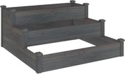 vidaXL Strat de grădină înălțat, gri, 120x120x56 cm, lemn masiv brad