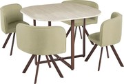 Set de mobilier dining 1+4, maro deschis/natural, BEVIS NEW