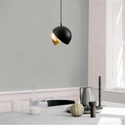 Lustră pe cablu BERCESTE 1xE27/40W/230V neagră/aurie