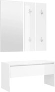vidaXL Set de mobilier pentru hol, alb extralucios, lemn prelucrat