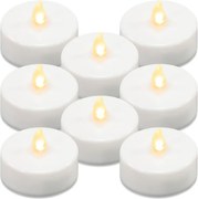 Set lumânării pe baterii, cu temporizator, albe, 8 bu