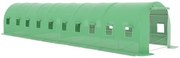 Solar de grădină, 4x10 m, 40 m², cadru din oțel, țeavă galvanizată, folie PE armată, 20 ferestre rulante, rezistent la UV, impermeabil, Verde,