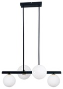 Lustră neagră cu abajur din sticlă 25x59 cm Kama – Candellux Lighting