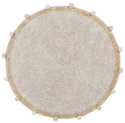 Covor pentru copii bej lavabil/țesut manual din bumbac ø120 cm Bubbly Honey – Lorena Canals